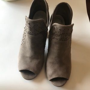 Open toe ankle boots